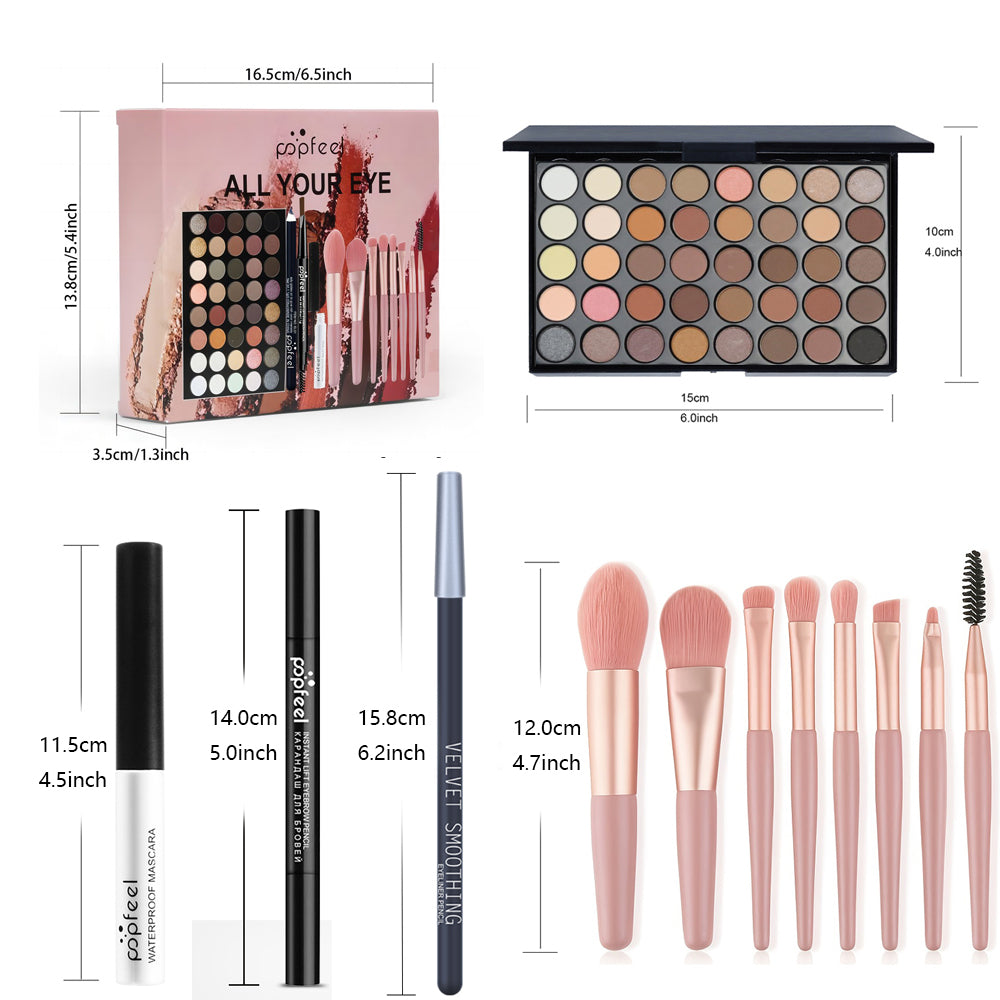 Eye Makeup Set 40 Color Eyeshadow Palette Eyebrow Pencil Eyeliner Pen Mascara With A Set Of Makeup Brushes Eye Cosmetics