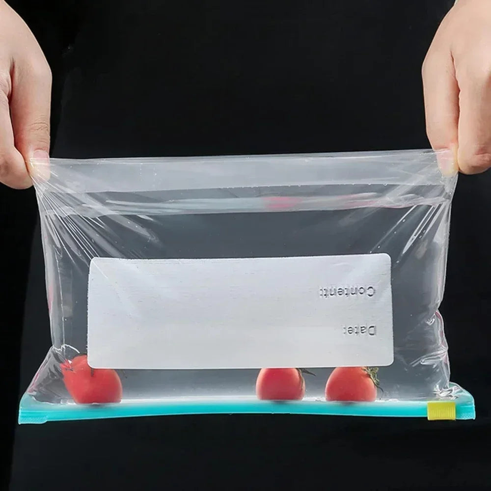 Reusable Food Bags Refrigerator Fruit Vegetable Sealed Zip Storage Bags Kitchen Fresh-keeping Bags Packaging Sealing Container
